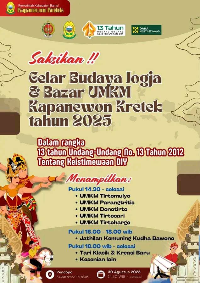 Gelar Budaya Jogja & Bazar UMKM Kapanewon Kretek 2025